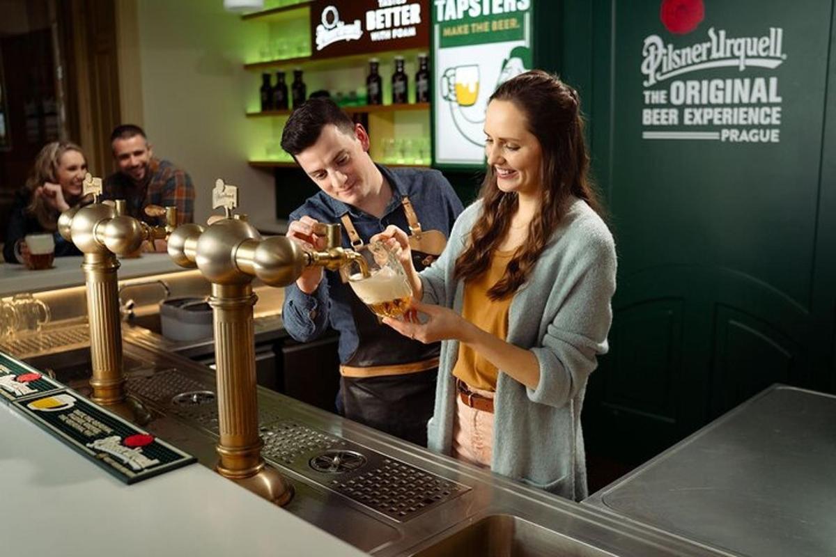 a man and a woman standing at a bar