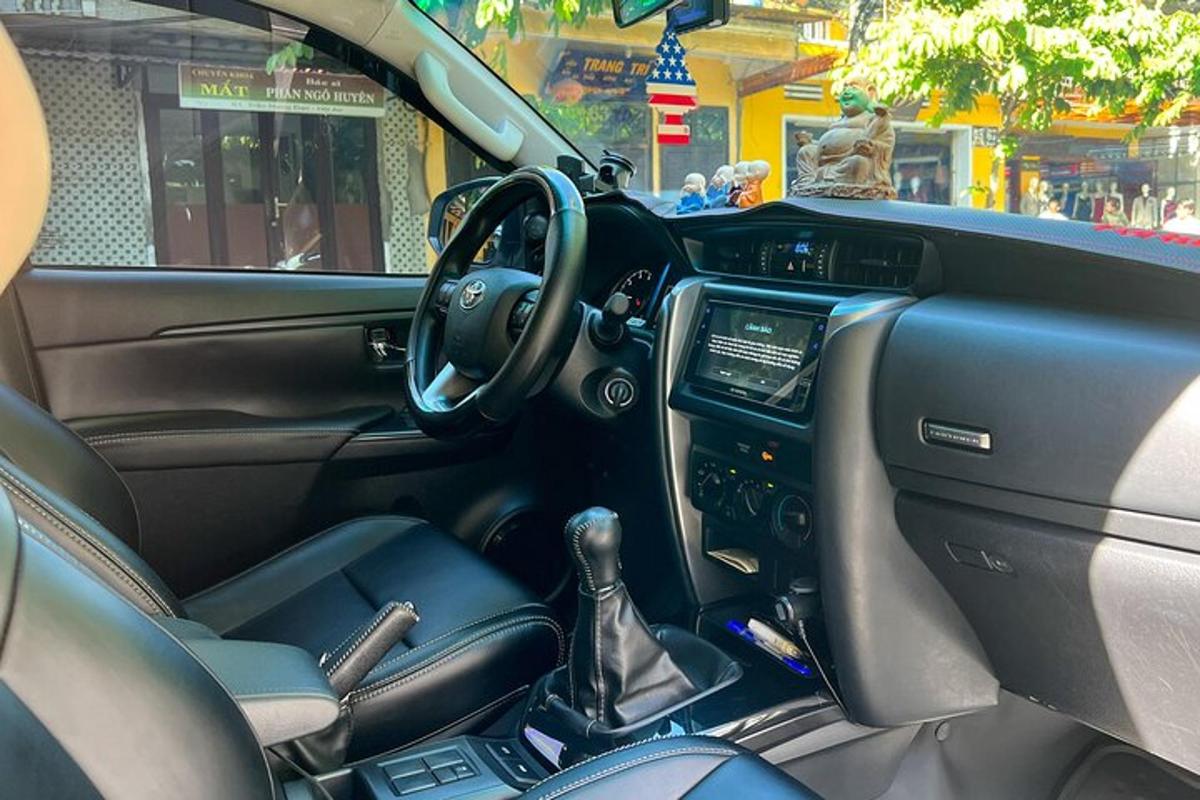a view of the dashboard of a car