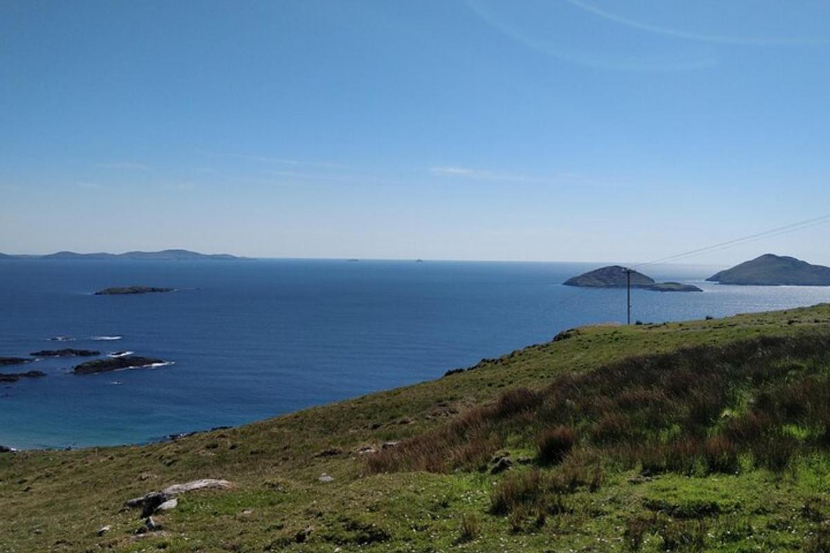 Θέα στον ωκεανό από έναν λόφο με ομπρέλα