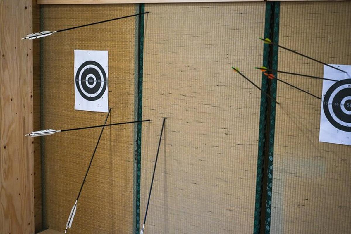 a wall with two targets on it
