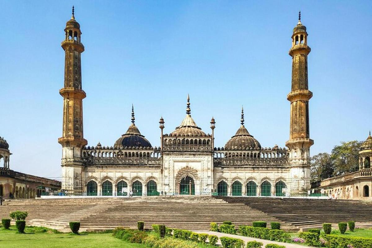 a building with two towers and steps in front