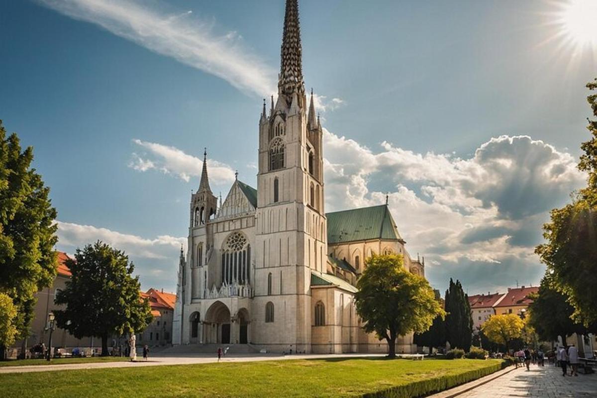 velika cerkev s zvonikom na vrhu