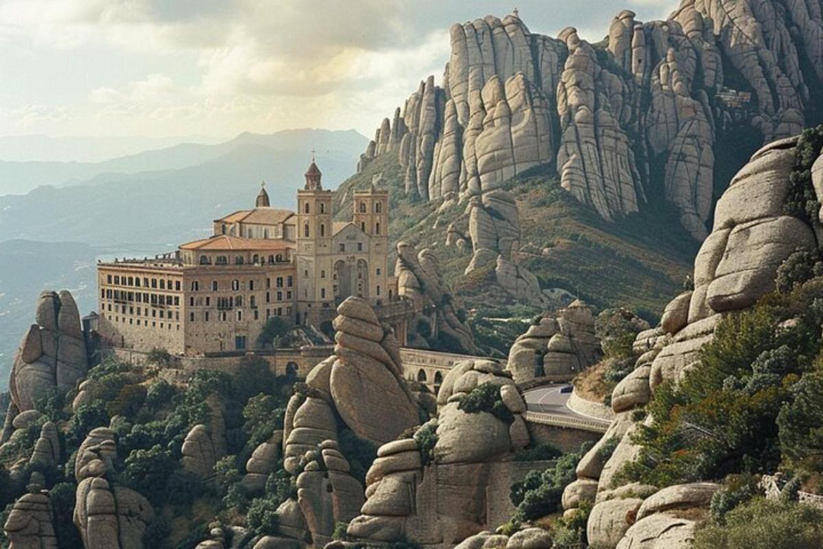 um castelo na encosta de uma montanha