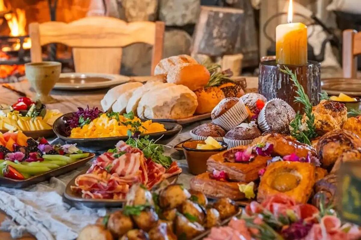 a table topped with lots of different types of food