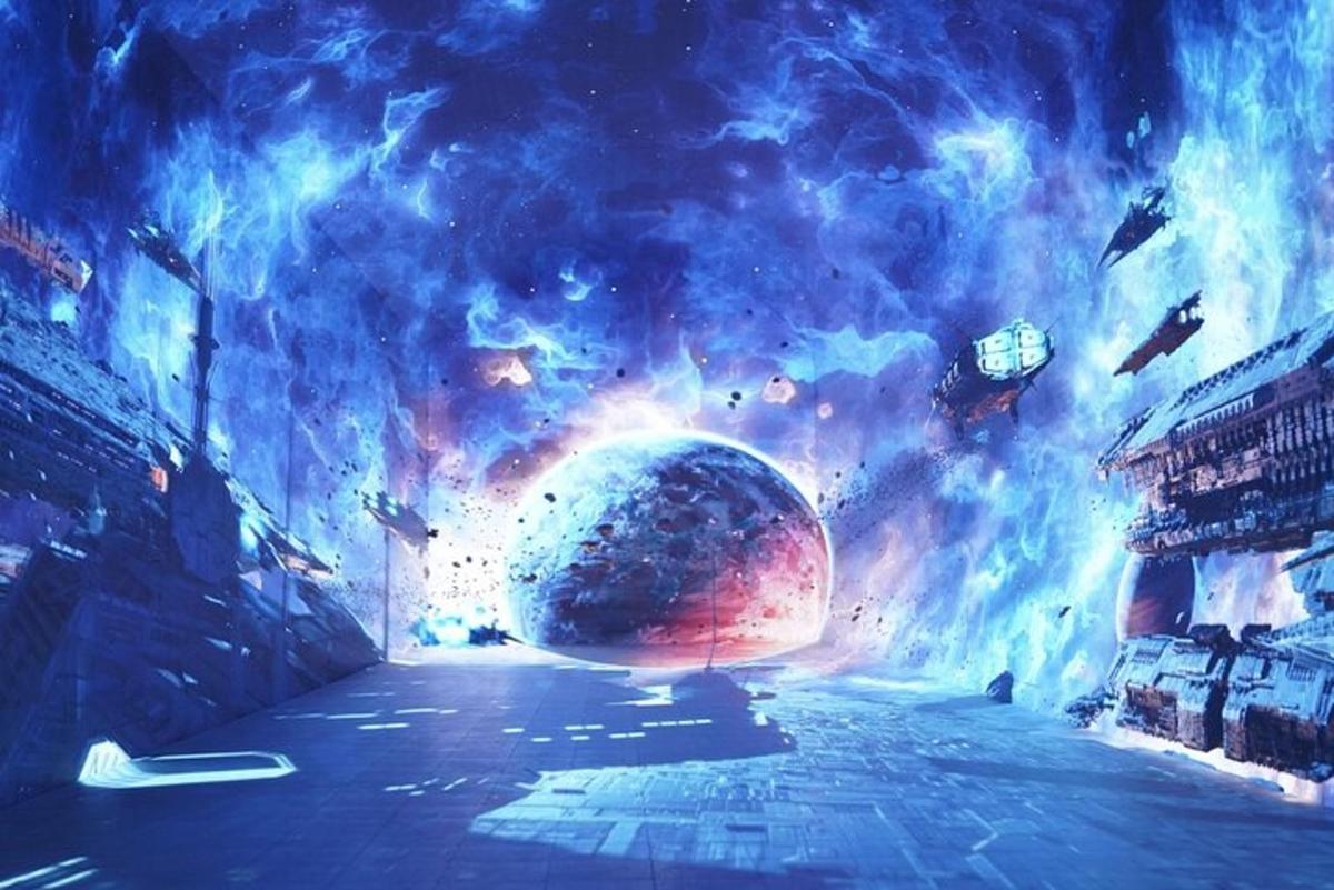 obrázek obíhající galaxie v tunelu