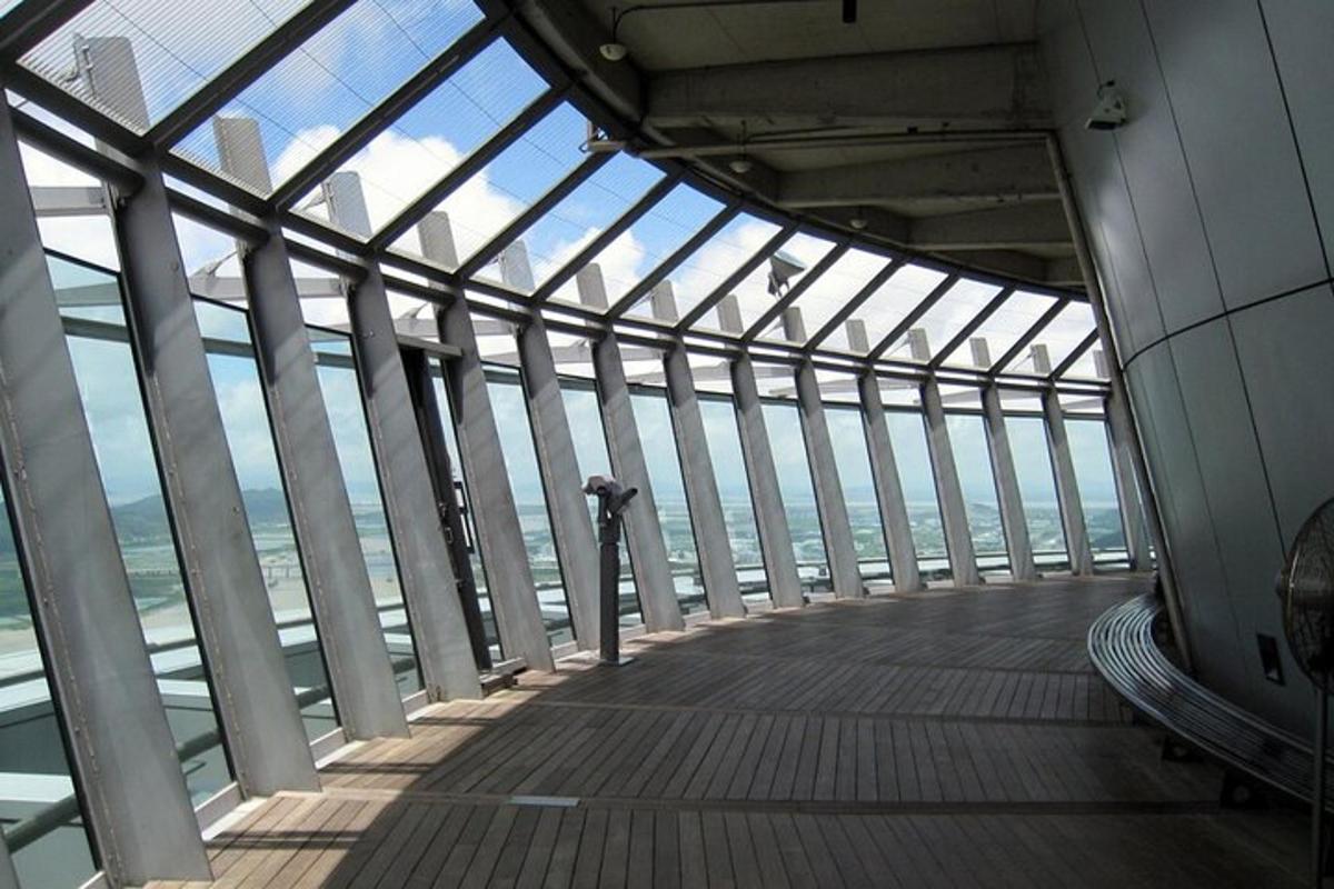 a view from the top of a building with a glass ceiling