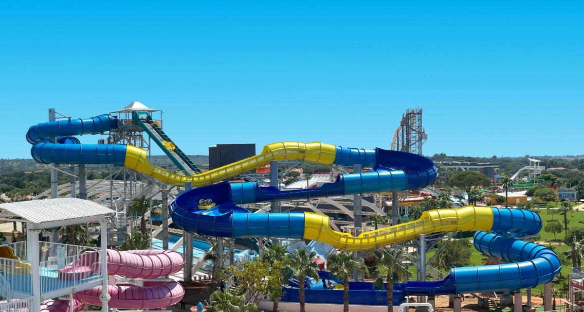 a water slide at a theme park