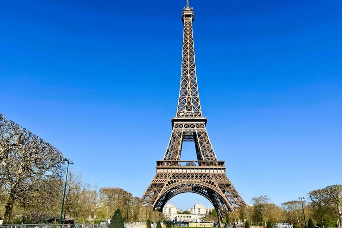 a view of the eiffel tower on a clear day