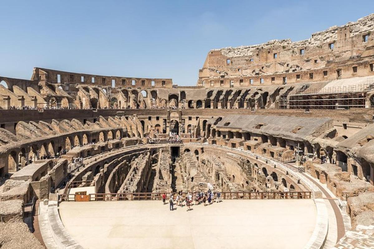 a view of the colosseum from inside the coliseum