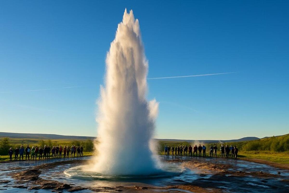 una fontana d'acqua in mezzo a una strada