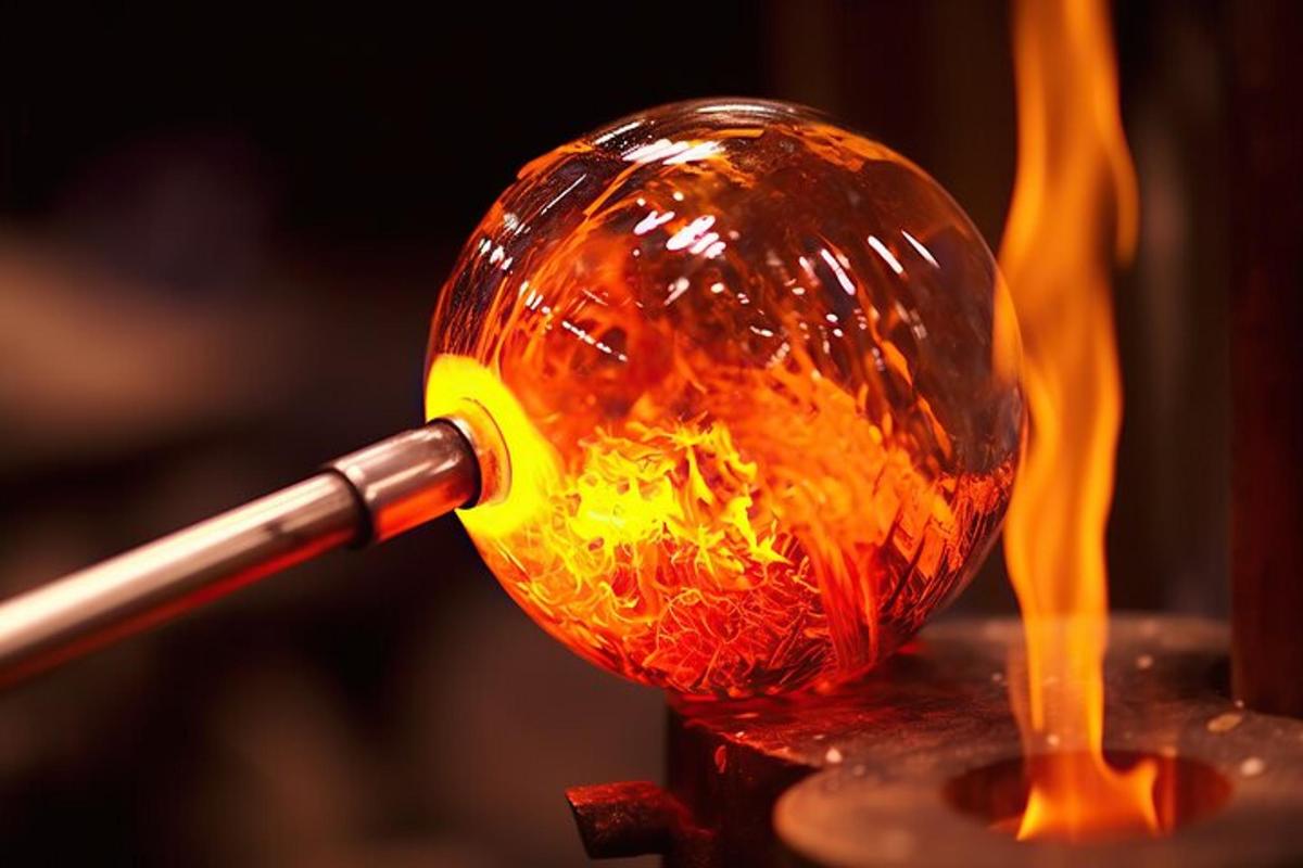 a wine glass on a pot with fire in it