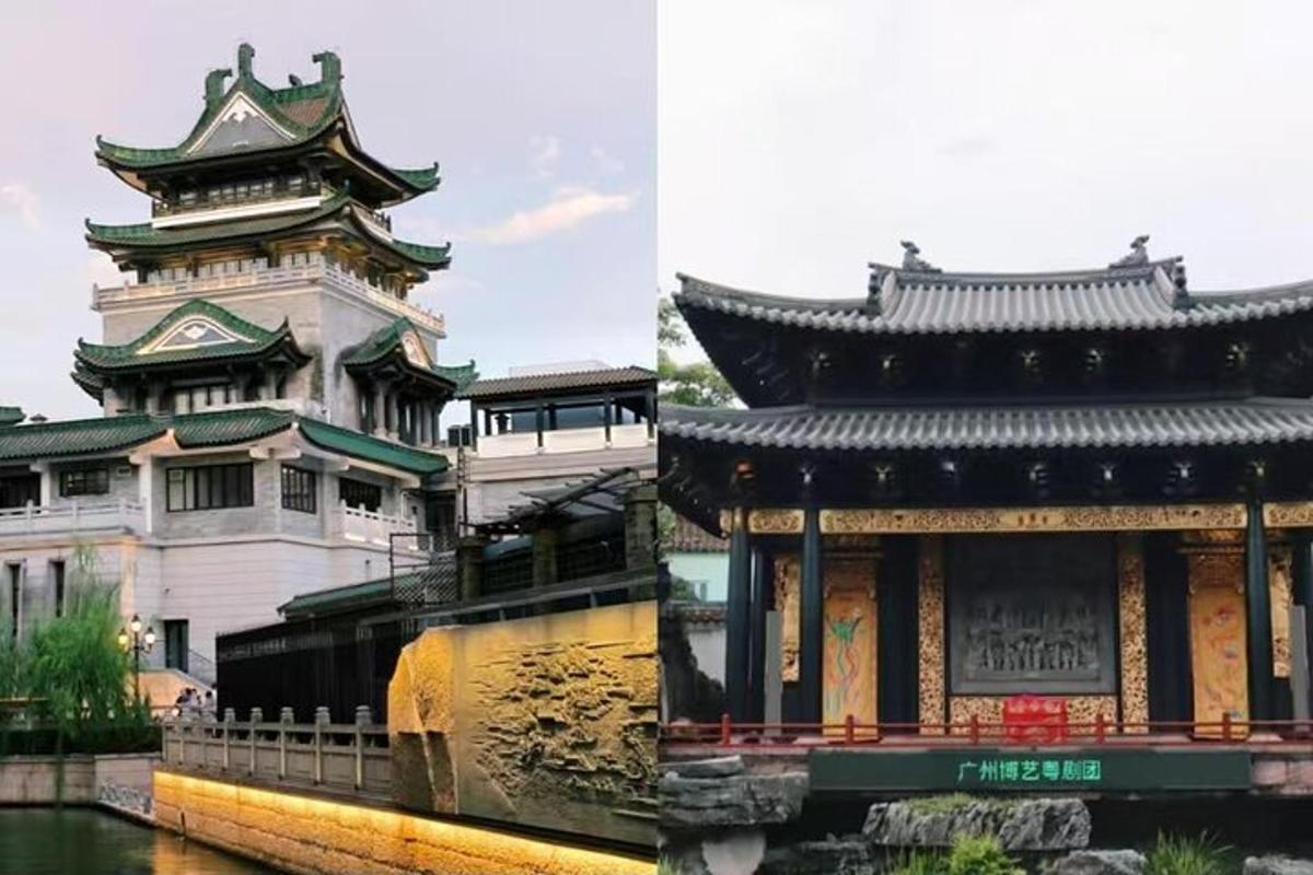 两张一栋建筑旁边一栋建筑的照片
