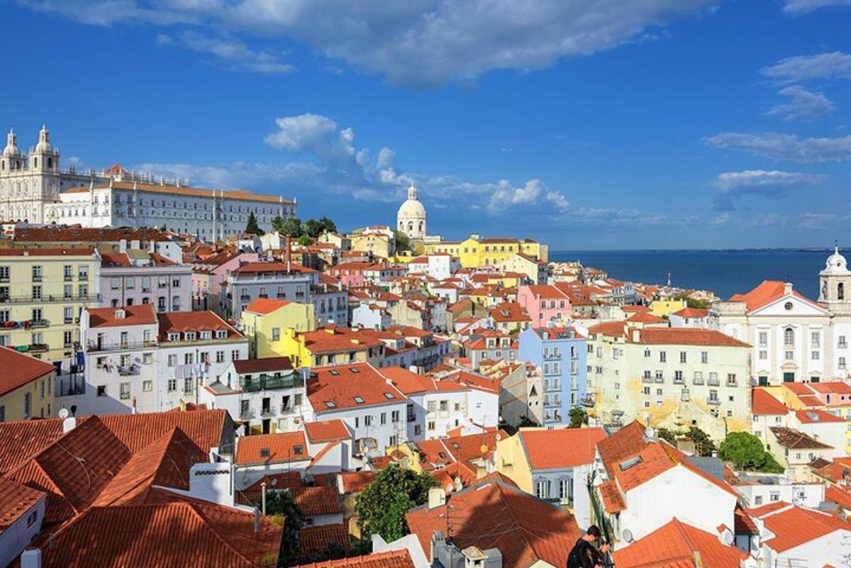 a view of a city with houses and roofs