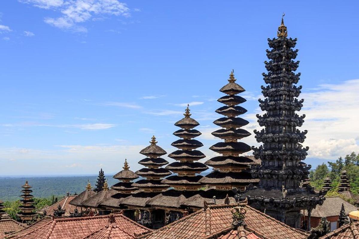 un gruppo di pagode in cima a un edificio