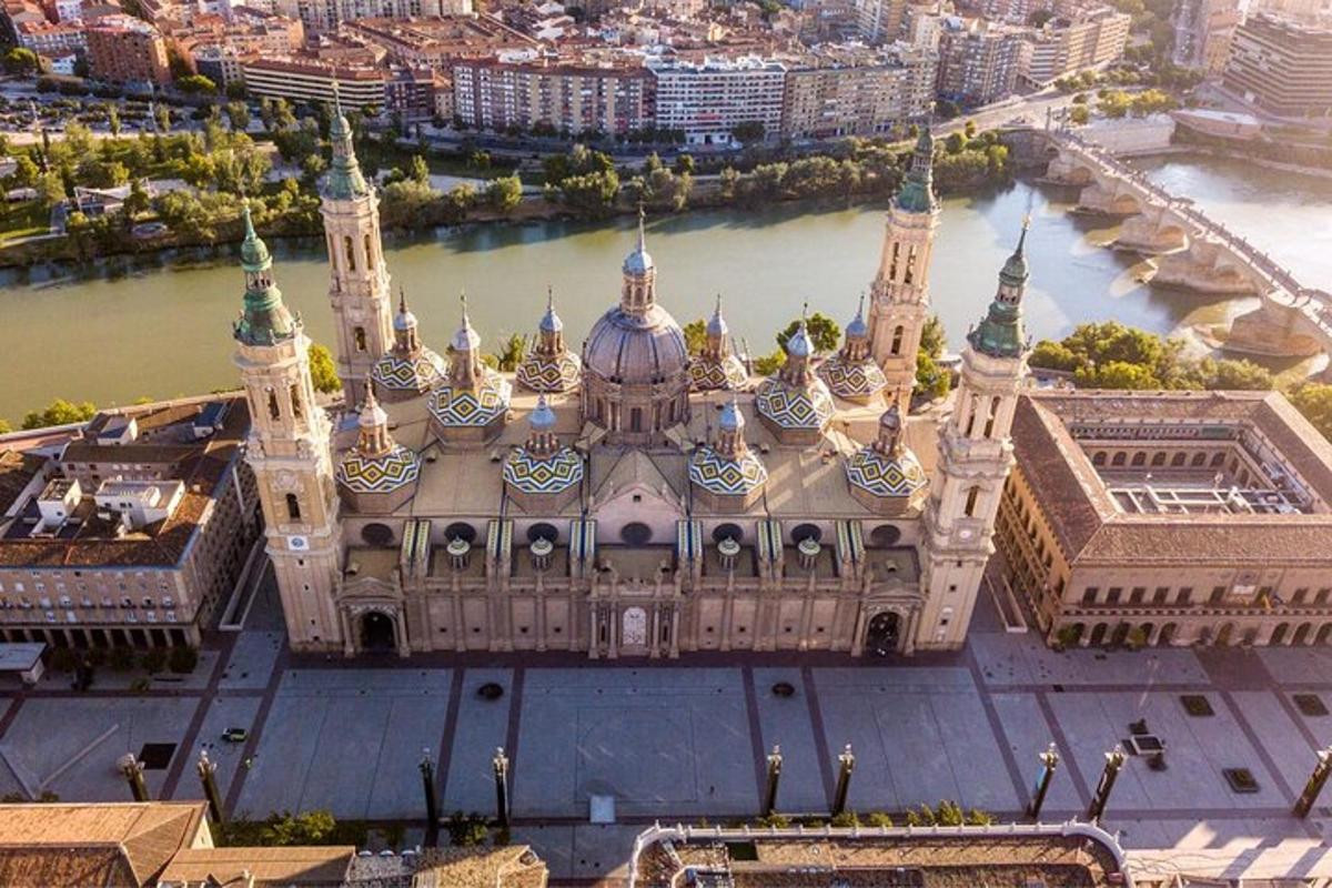 an aerial view of the parliament building in budapest