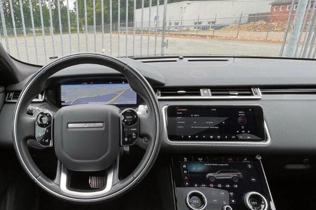 a view of the dashboard of a car