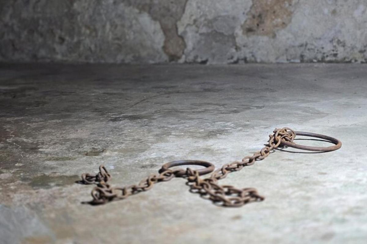 a chain is chained to the ground