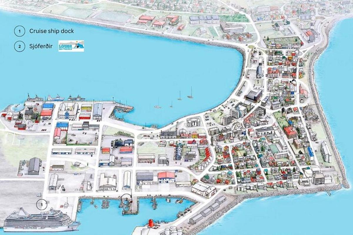 mapa města Dubrovníku s výletní lodí