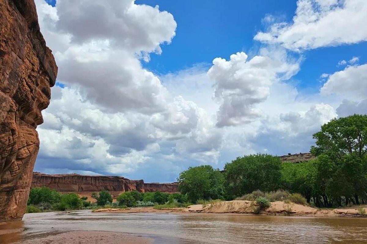 a view of the mouth of a river