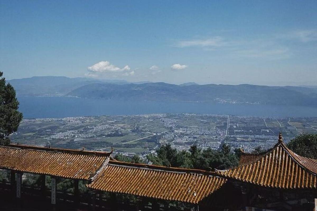 a view of a city with roofs of buildings