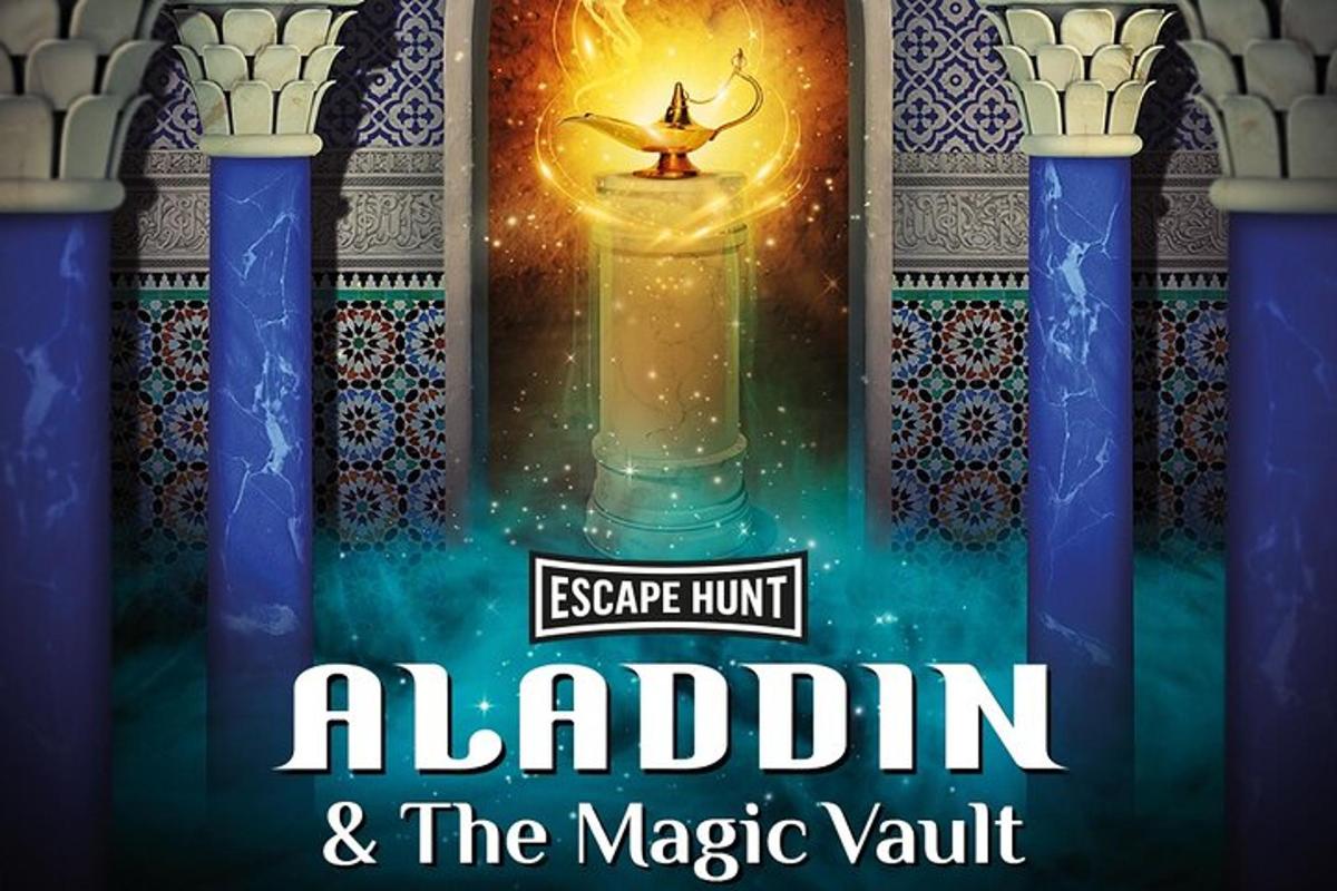 una copertina del libro Aladino e la camera blindata magica