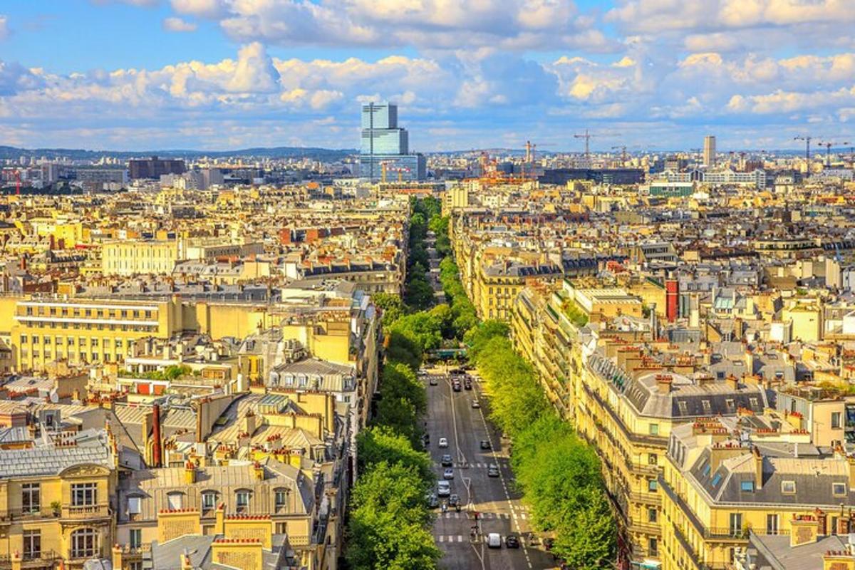 an aerial view of a city with buildings