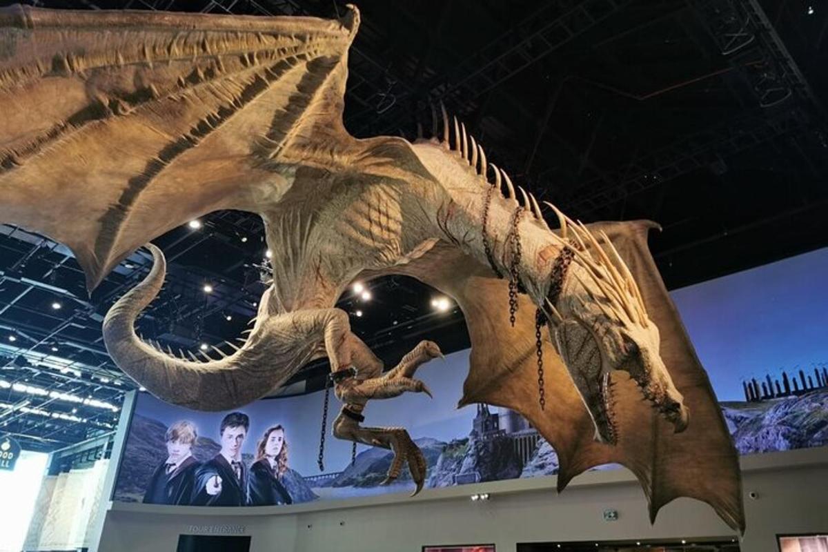 un dinosauro appeso al soffitto di un museo