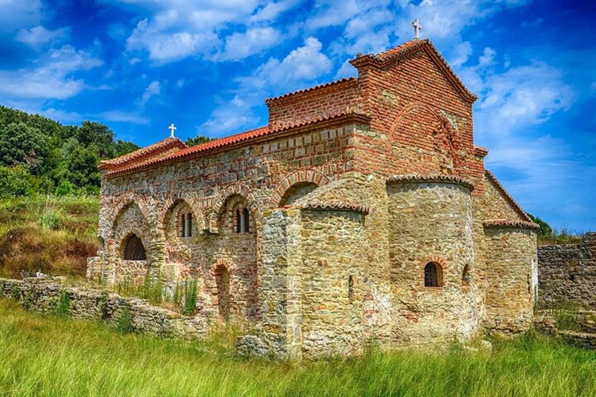 стара цегляна будівля в полі трави