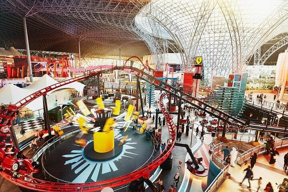 a large shopping mall with a clock in the middle