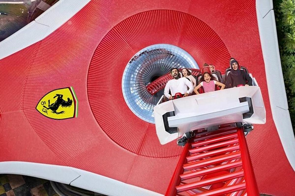 a group of people on a roller coaster