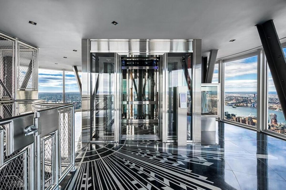 a room with a view of a city from a building