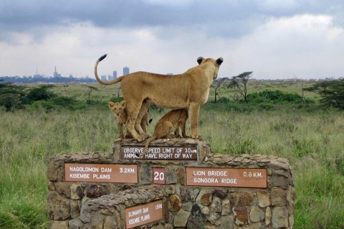 patung singa dan anak singa pada monumen