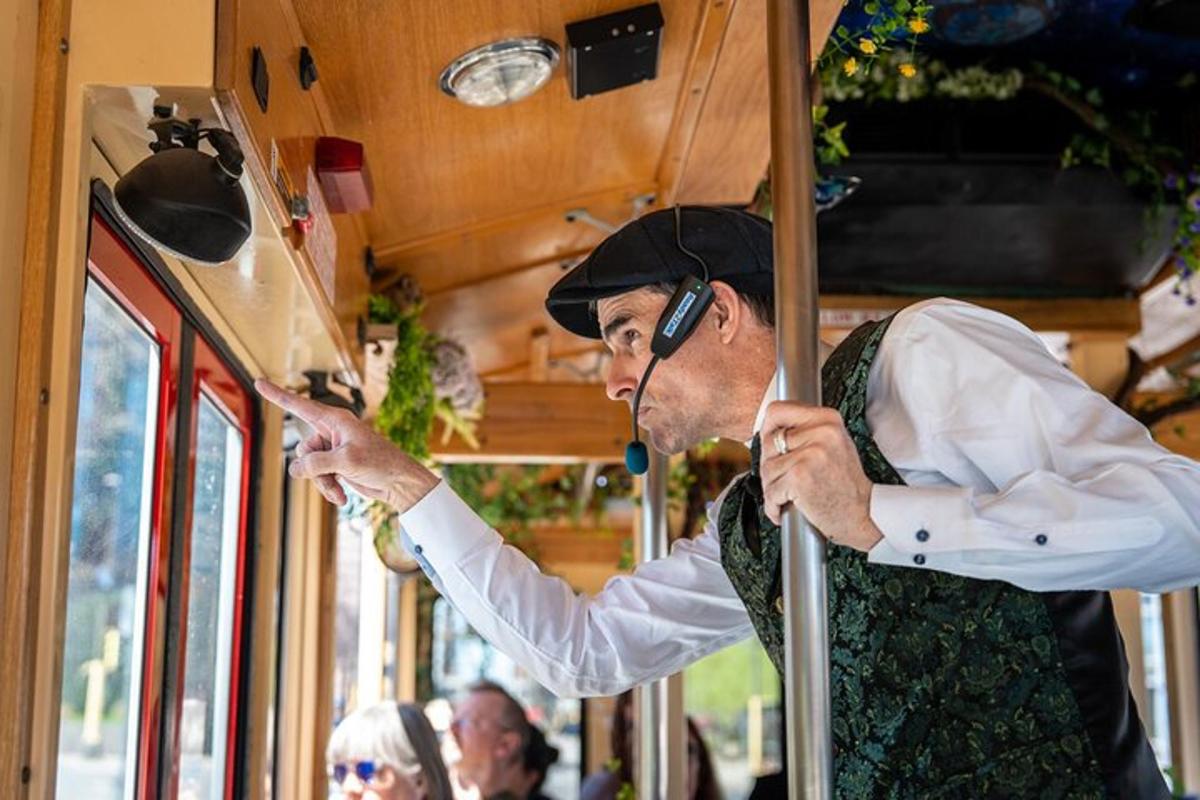 a man wearing headphones is on a bus