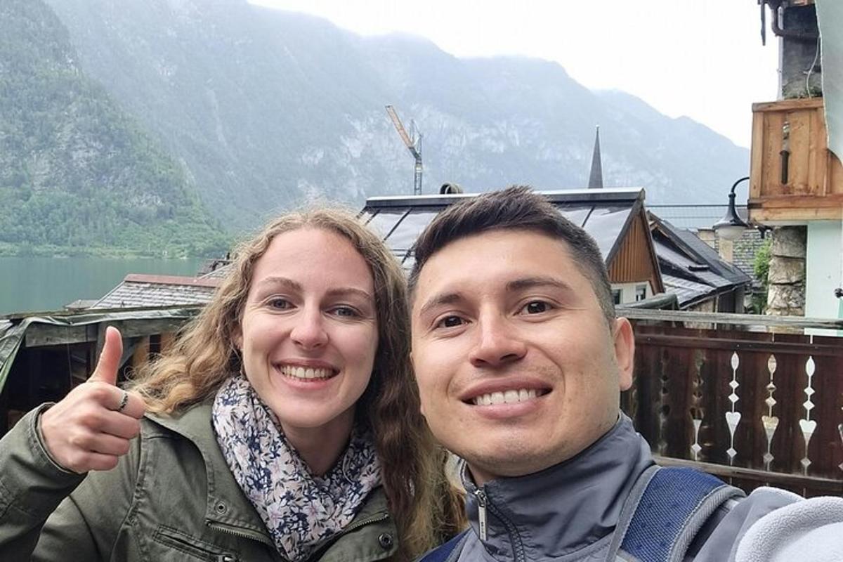 a man and a woman posing for a picture
