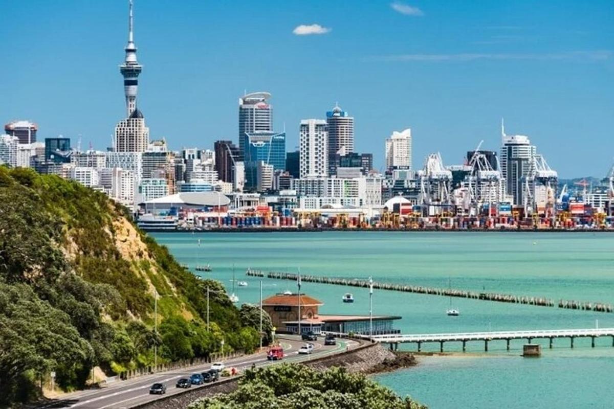 a view of a city with a bridge over the water