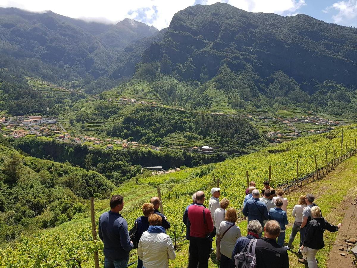 sekelompok orang berdiri di atas bukit sambil melihat ke arah lembah