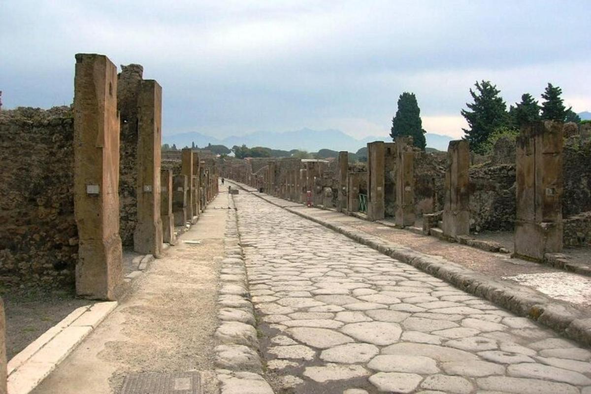 a cobblestone street in an ancient building