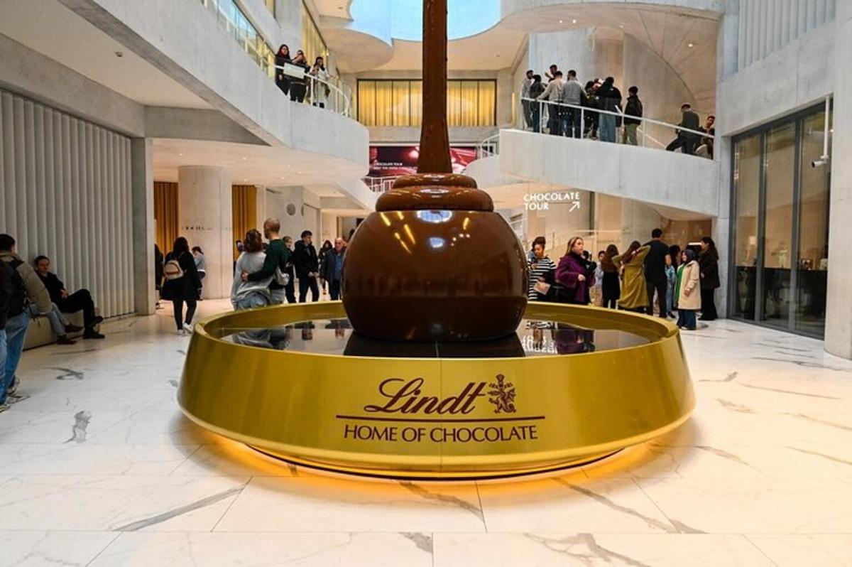 a large chocolate exhibit in a shopping mall