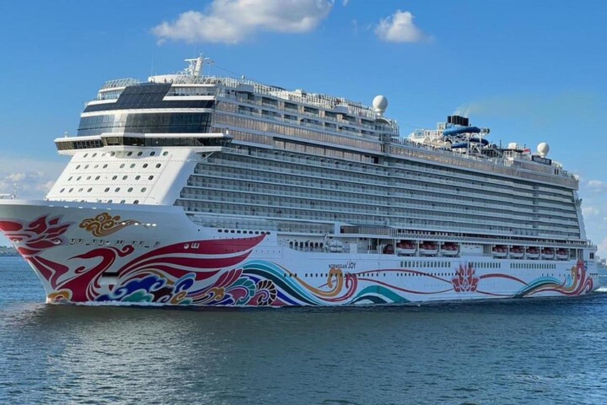 ein großes Kreuzfahrtschiff im Wasser
