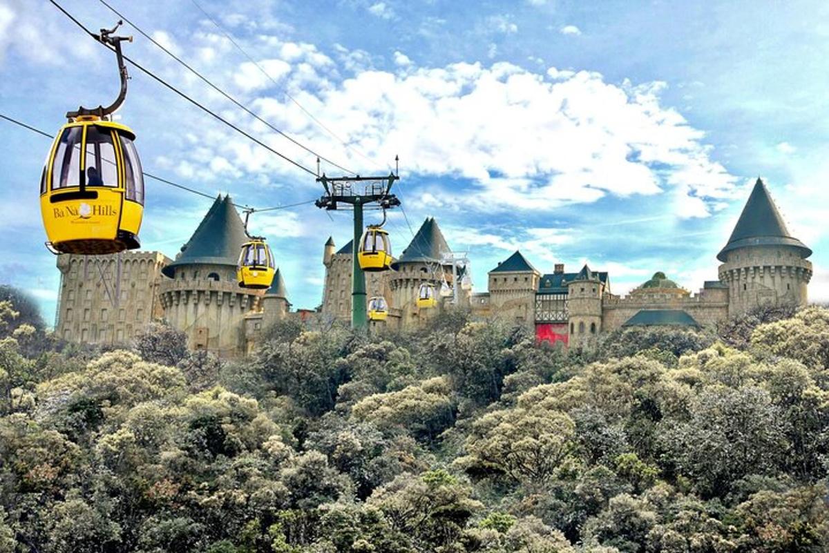 a gondola ride in front of a castle