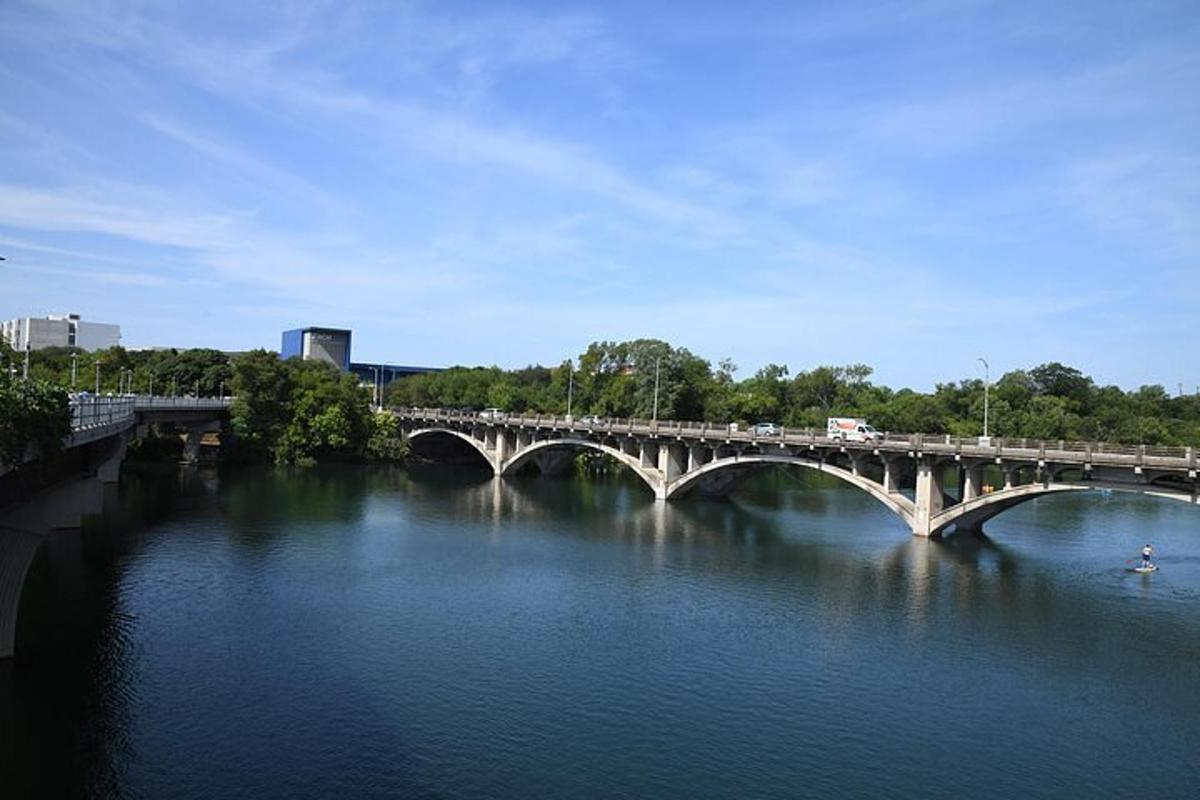 a bridge over a river with a bridge over water