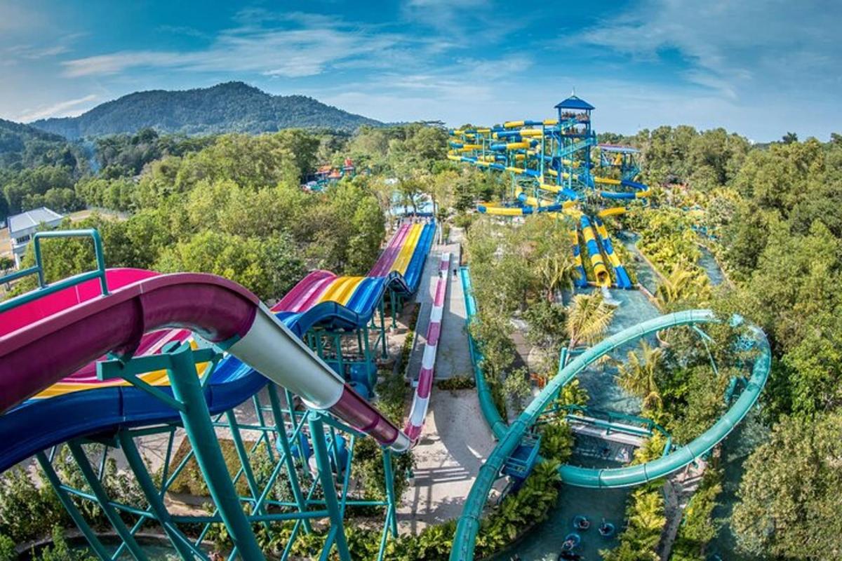 a roller coaster at a theme park