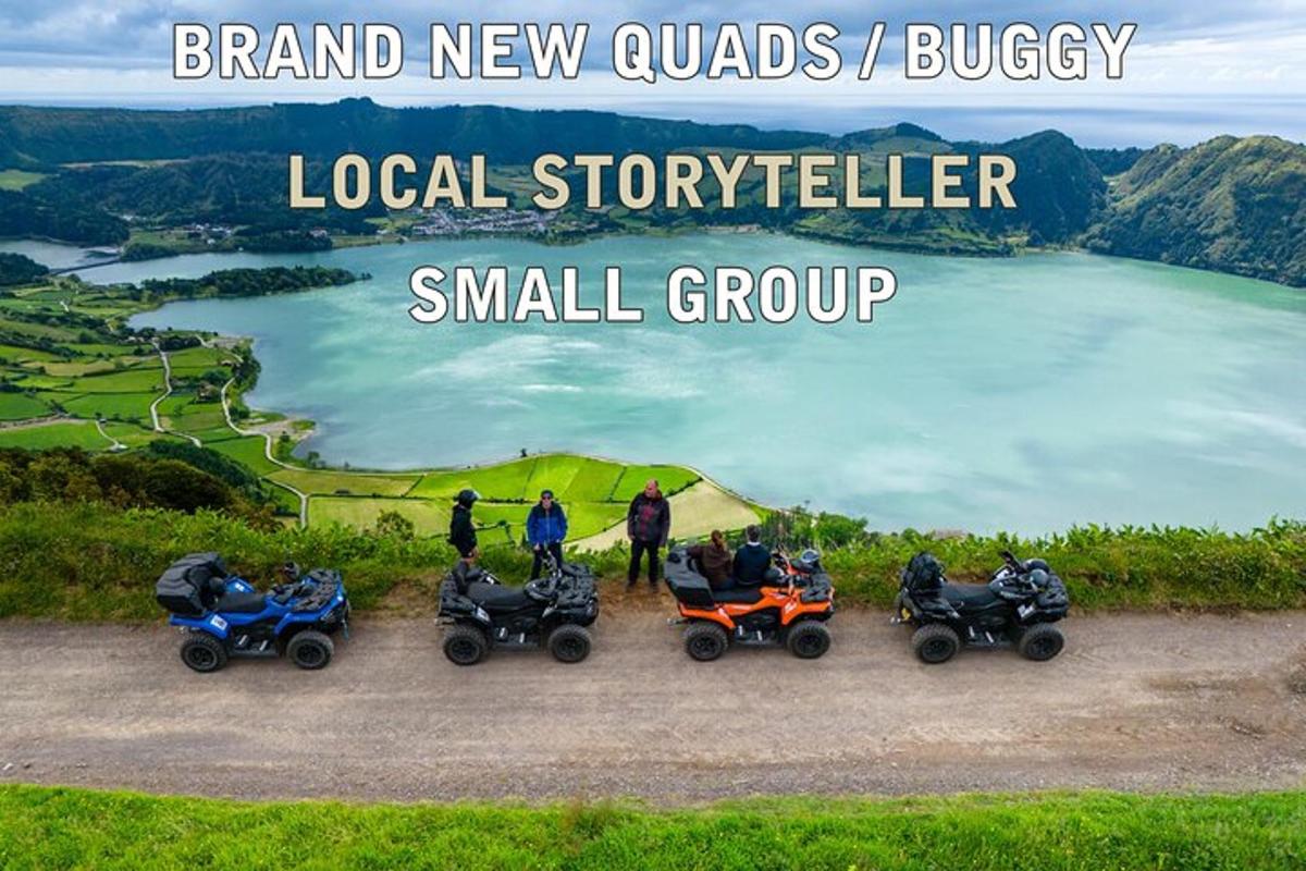 a group of people riding on atvs on a hill