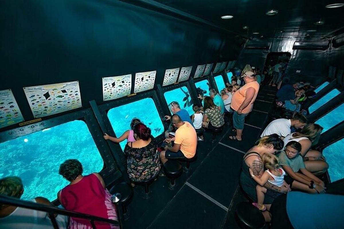 un grup de persones mirant peixos en un aquari
