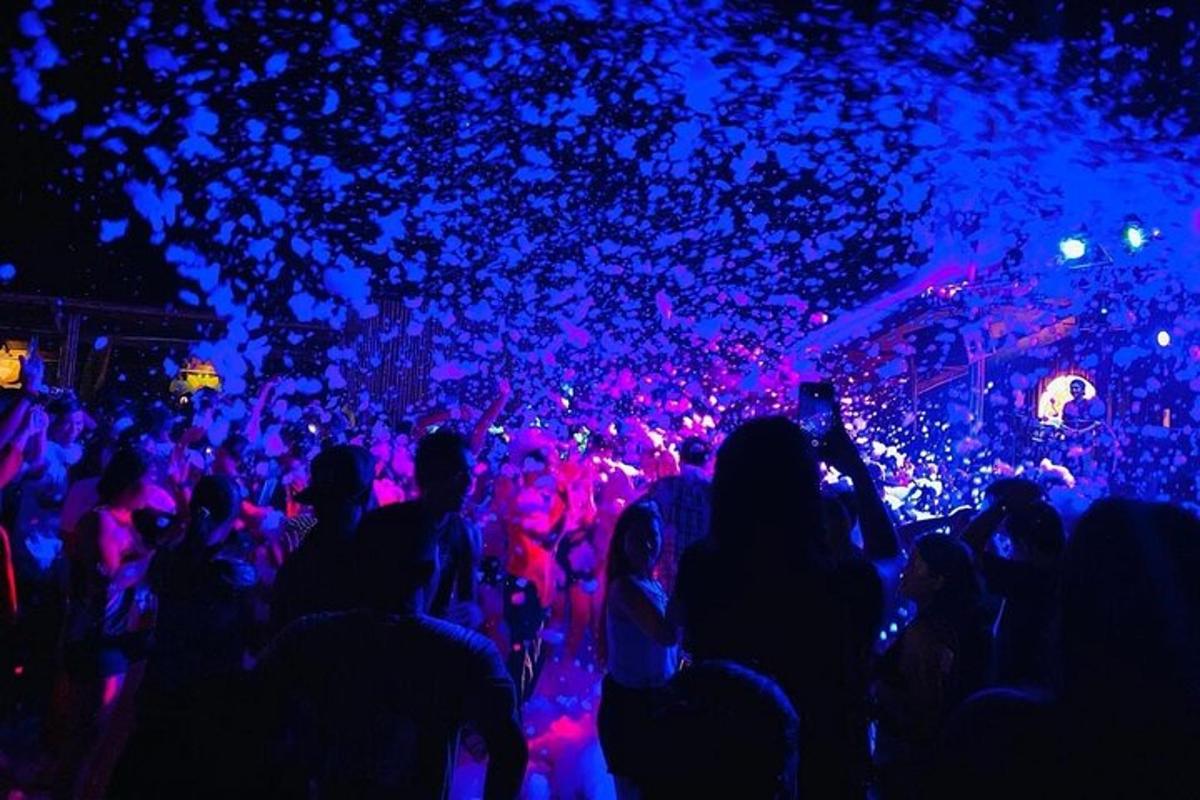 a crowd of people at a concert at night