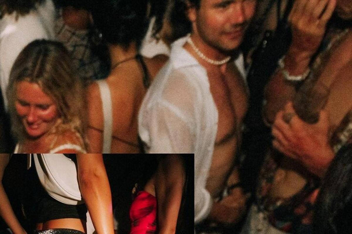 a collage of pictures of people at a party