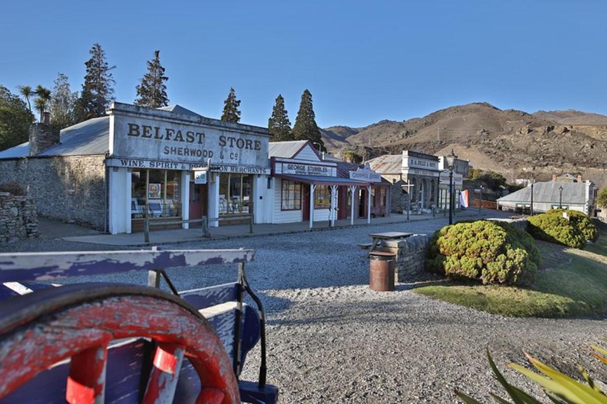 a building in a small town with a street