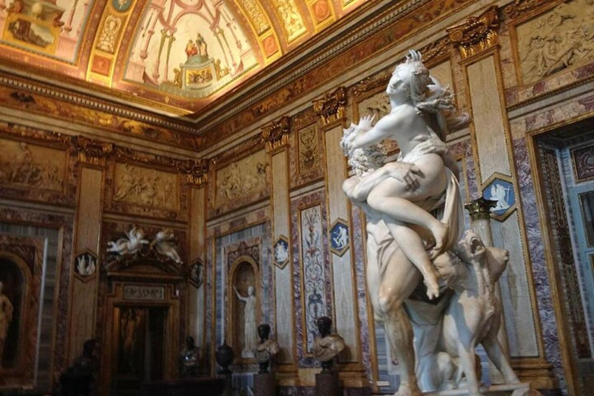 a statue of a woman on a horse in a room