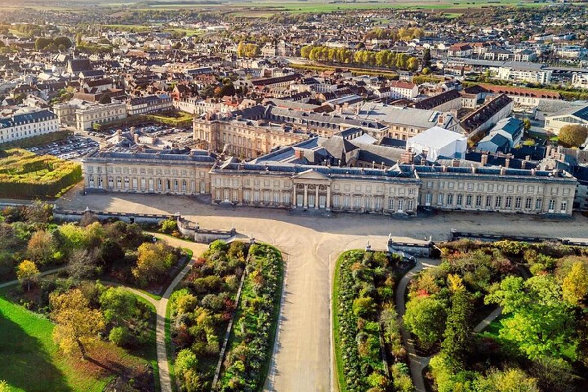 an aerial view of a city with many buildings