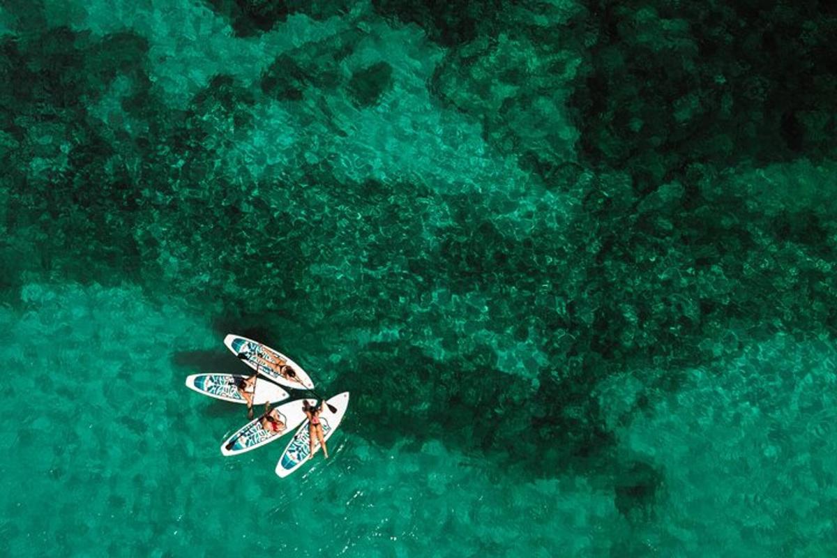due barche sono sedute nell'acqua